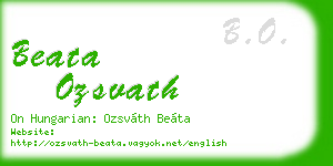 beata ozsvath business card